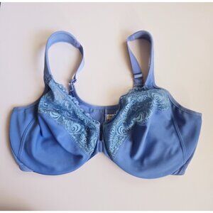 Glamorise Front Closure 1245 Blue Wonderwire Underwire Full Coverage Bra 42DD